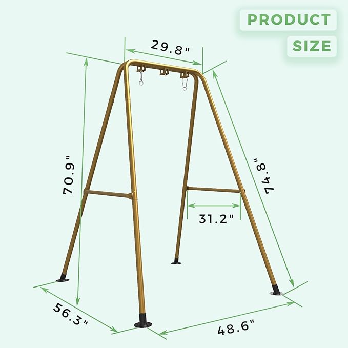 G TALECO GEAR Hammock Chair StandHeavy-Duty Steel Hammock Stand300LBS Multi-Use Swing Stand for Outdoor IndoorHammock Chair not Include (Gold)