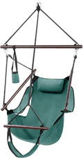 ONCLOUD Upgraded Unique Hammock Hanging Sky Chair Air Deluxe Swing Seat with Rope (Green)