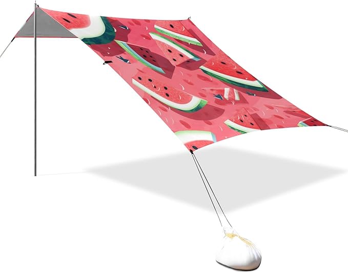 ALAZA Red Tasty Watermelons Slices Beach Tent Sun Shelter Portable Canopy Sunshade for Outdoor Camping Picnics Backyard Fun 10x9 ft