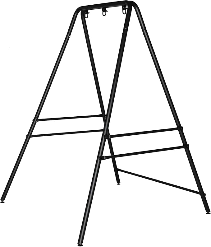 ONCLOUD Hanging Chair Stand Only Heavy-Duty Hammock Chair Stand Hold up to 450 LBS Outdoor Metal Frame Swing Stand for Patio Garden and Backyard (Black)