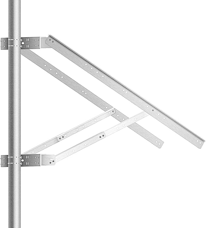 Newpowa Universal Solar Panel Double Arm with Support Pole and Wall Mount Bracket 0-90° Tilt Angle up to 400W/55.51 Width