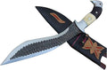 12 Inches Eagle Survival Rust Free Kukri - Custom Made Khukuri - Best Survival Handmade Tools Knife - High Carbon Steel 5160 Spring Steel Blade with Rosewood and Water Buffalo Bone Handle
