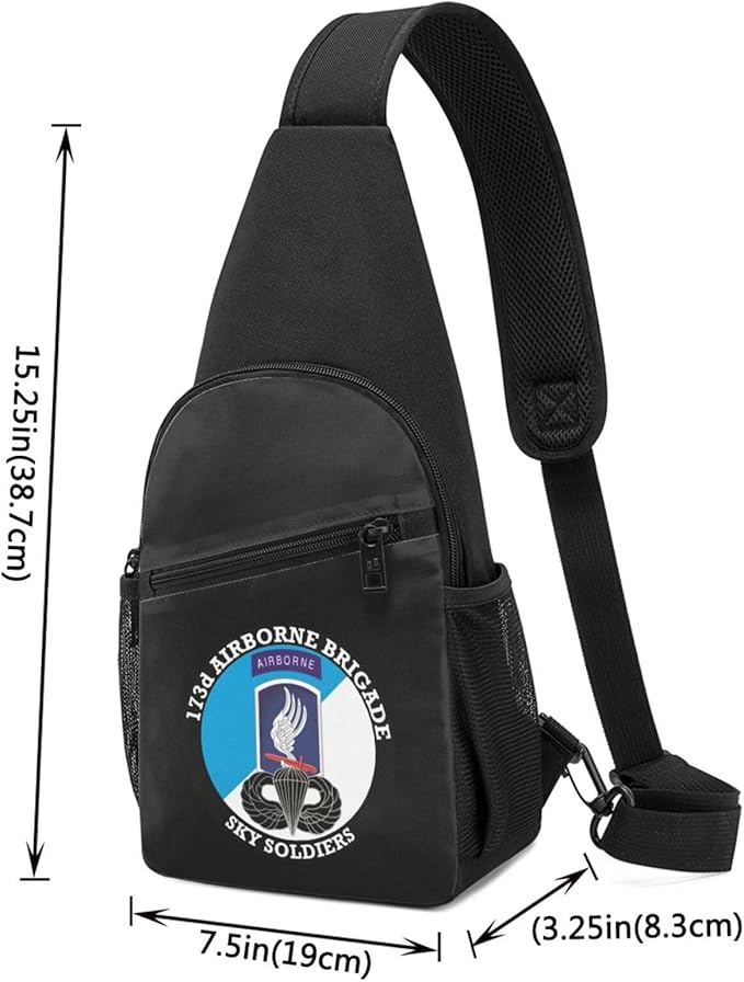 173 Airborne Brigade with Jump Wings Chest Pack Leisure Shoulder Crossbody Chest Bag