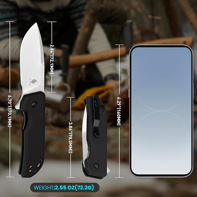 Kizer Nice Guy Pocket Folding Knife 2.84 Nitro V Blade Lightweight Sharp Camping and Hiking Knife Tough Aluminium Handle Liner Lock Flipper Knives V3011A2