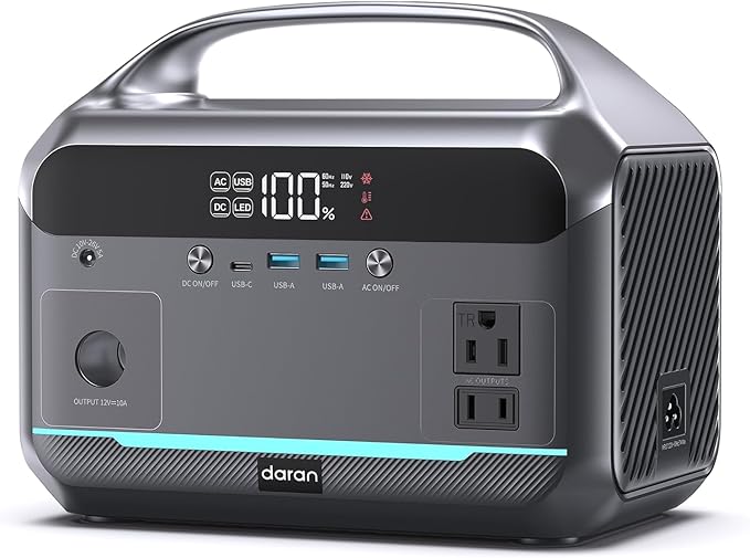 Portable Power Station 288Wh LiFePO4 Battery Backup w/ 2× 350W (600W Surge) 110V Pure Sine Wave AC Outlets Solar Generator for Home Backup CPAP RV Camping Off-Grid &amp Emergency Power