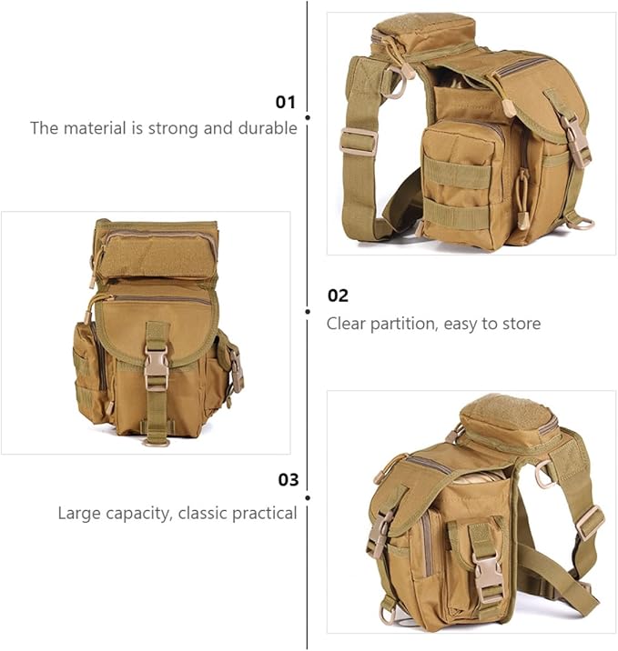 Totority Leg Bag Oxford Thigh Pack for Camping Hiking Fishing Convenient Water Bottle Pocket Outdoor Storage Pouch for Men and Women