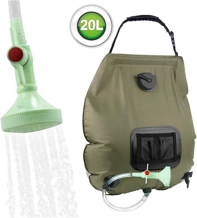 Portable Camp Outdoor Wash Water Bag Shower Set 20L PVC Pressure Folding Hiking Solar Bath Room Large Capacity Laptop Travel