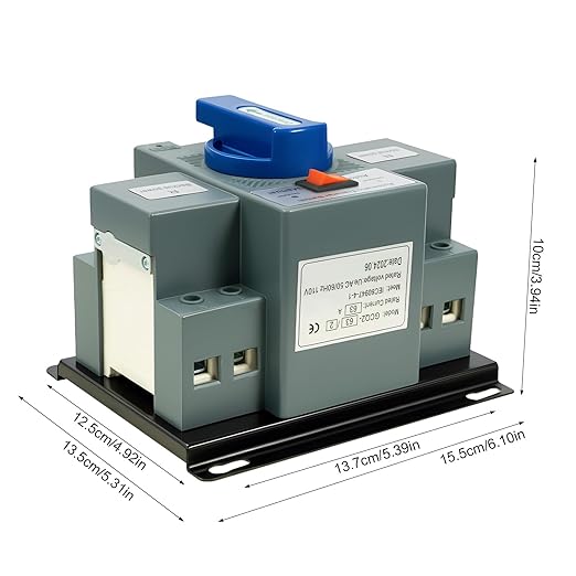 Dual Power Automatic Transfer Switch 2P 63A ATS Dual Power Generator Changeover Switch 110V Mini Electrical Selector Switches