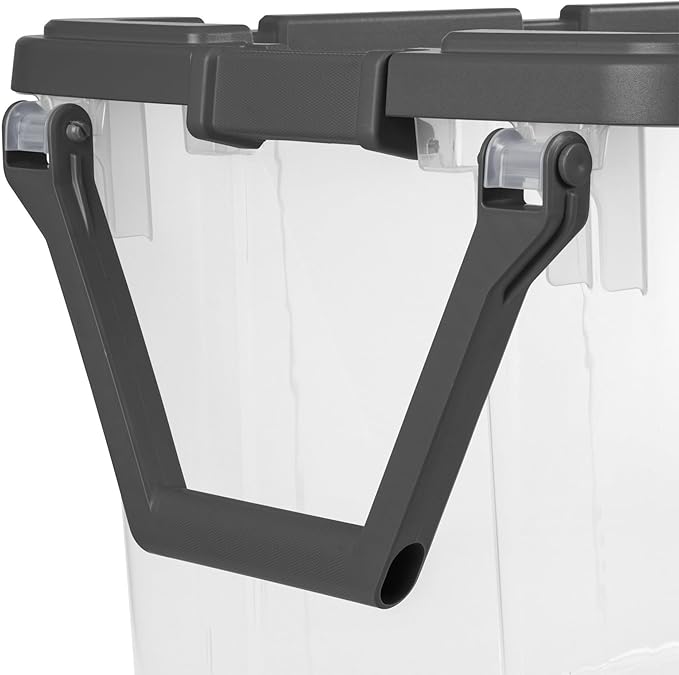 Extra Large Storage Bin 40 Gallon Wheeled Plastic Storage Container with Handle Green Pack of 2 (Clear/Gray)