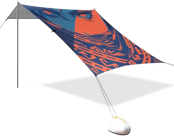 Anxious Man Midnight Blue Beach Tent &amp Canopy UPF50 Lightweight Large Portable Sun Shelter with Sand Pockets for Camping Fishing Backyard Fun