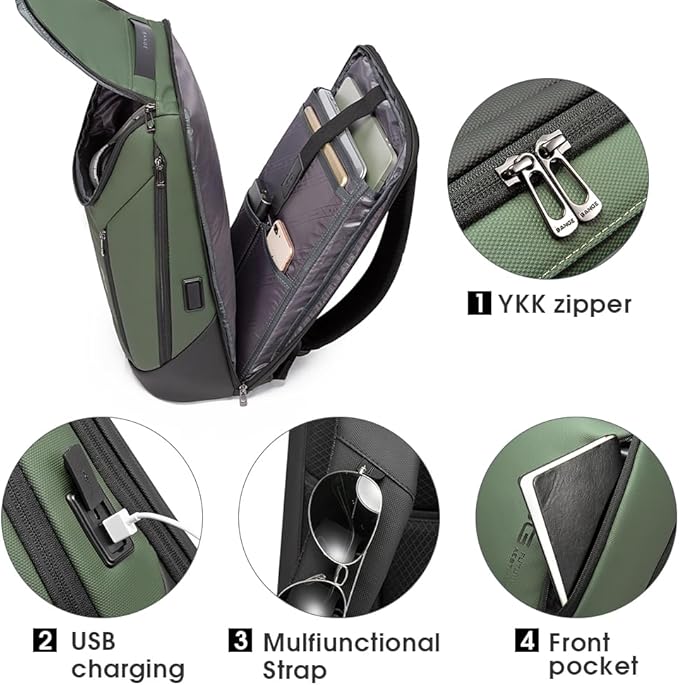 BANGE Business Smart Backpack Waterproof fit 15.6 Inch Laptop Backpack with USB Charging PortTravel Durable Backpack