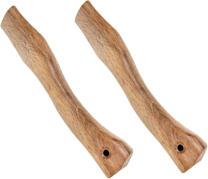 POPETPOP 10pcs Wooden Axe Handle Replacement Short Oak Grip for Firewood Cutting Comfortable and Easy to Install for Camping and Outdoor Activities