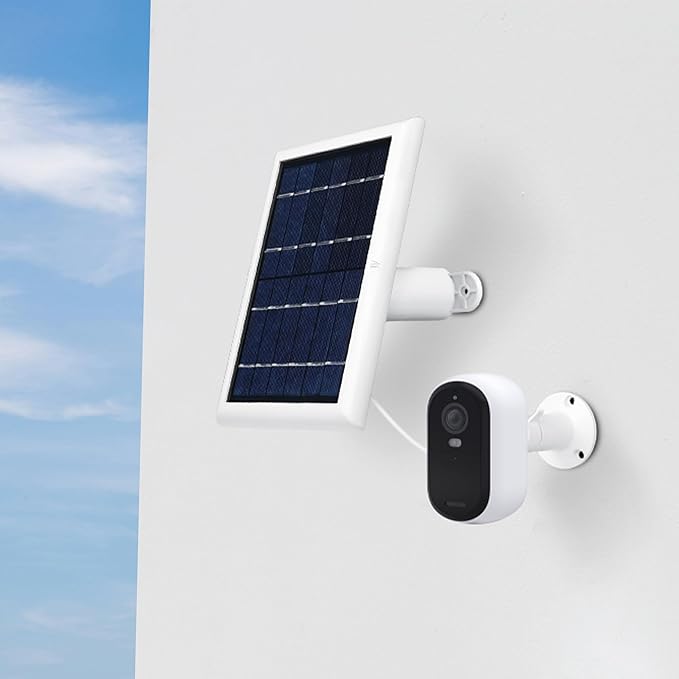 Wasserstein Solar Panel Compatible with Arlo Essential 2K Outdoor Security Camera (2nd Gen) / XL (2nd Gen) &amp Essential Spotlight (Camera NOT Included) - (3-Pack White)