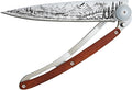 deejo - 37G Folding Pocket Knife with Belt Clip - Mountain Design 3.7-Inch Stainless Steel Blade Coral Wood Handle - Lightweight Everyday Carry for Home Work and Outdoor Use