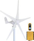 Pikasola Wind Turbine Generator Kit 400W 24V with 5 Blade Wind Generator Kit with Charge Controller Wind Power generator for Marine RV Home Windmill Generator Suit for Hybrid Solar Wind System