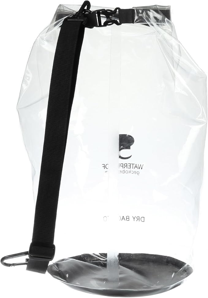geckobrands Tarpaulin Dry Bag – Waterproof PVC Bag with Carabiner for Secure Storage for Boating Kayaking Camping