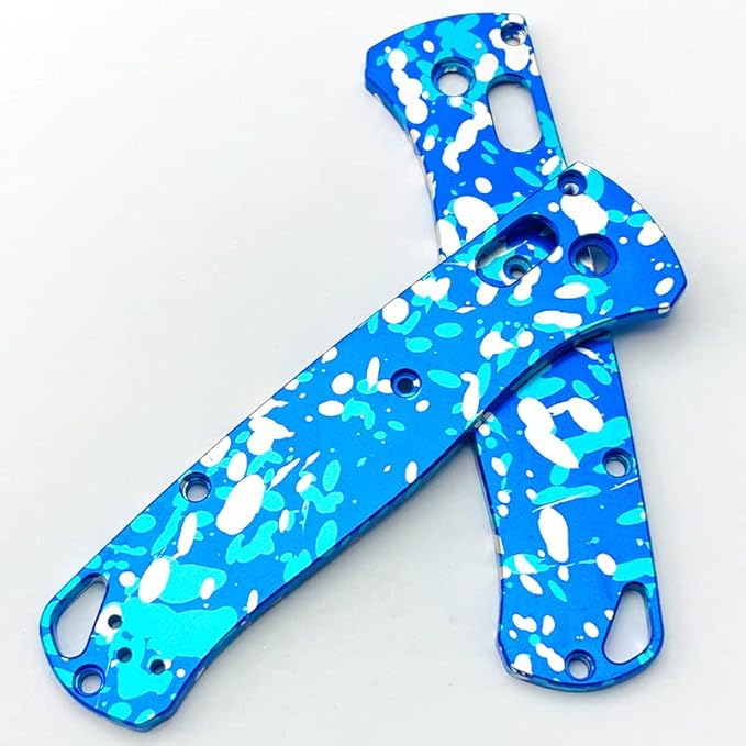 1 Pair Aluminum Scales Fits for Bugout 535 Camouflage Oxidation Handle Patch Replacement DIY Making Accessory