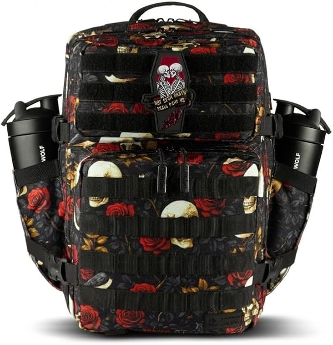 WOLFpak 35L Athletic Gym Backpack (Until Forever) - Durable 1000D Waterproof Oxford Material with MOLLE Webbing Laptop Pocket &amp Dual Cup Holders Durable Fitness/Travel/Military Daypack
