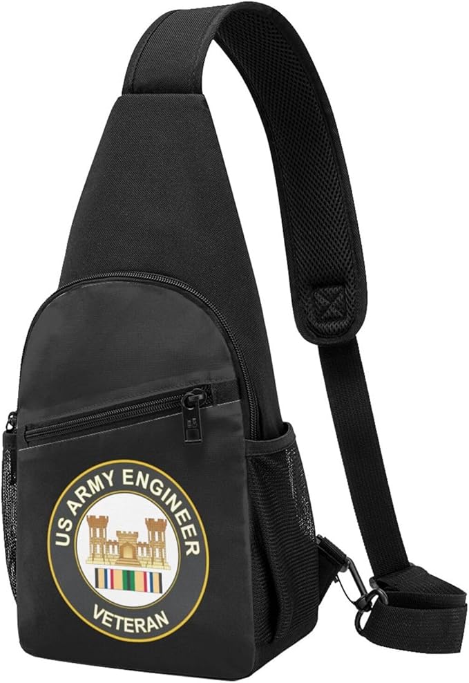 US Army Engineer Gulf War Veteran Chest Pack Leisure Shoulder Crossbody Chest Bag