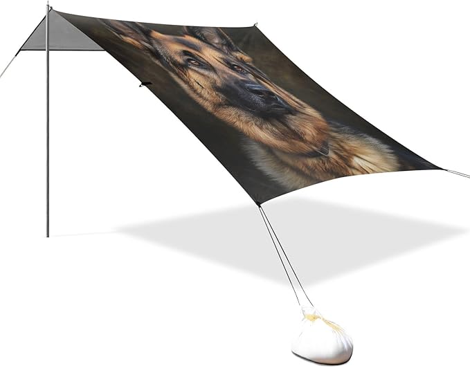 ALAZA German Shepherd Dog Art Beach Tent Sun Shelter Portable Canopy Sunshade for Outdoor Camping Picnics Backyard Fun 10x9 ft
