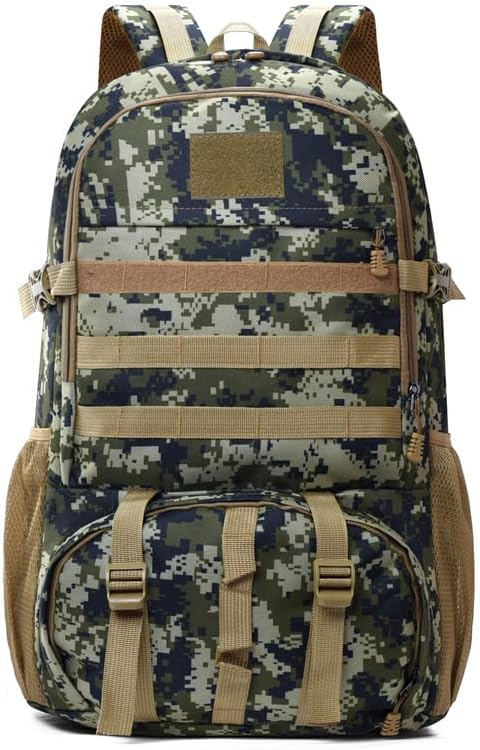 Tactical Backpack Military Molle Hiking 36-55L tactical camouflage outdoor sports camouflage bag hiking jungle camouflage green