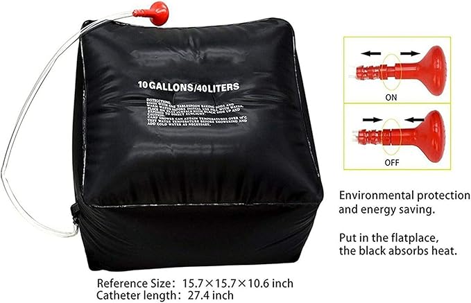 YUANZ Solar Camping Shower BagSolar Shower Outdoor Bag for Hiking &amp CampingTemperature Hot Water 45°C for Outdoors Travel Hiking