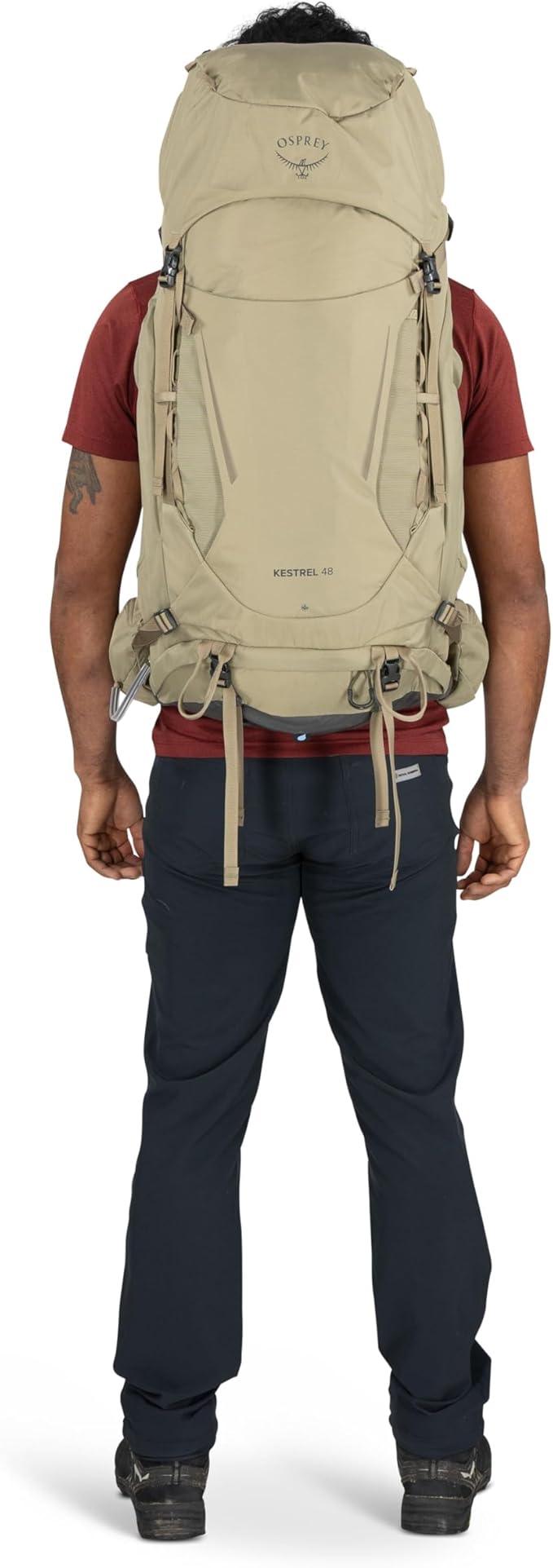 Osprey Kestrel 48L Men's Backpacking Backpack - Hiking &amp Camping Bag with Waterproof Raincover Moss Green Large/X-Large