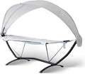 Sea Breeze Luxury Steel Frame Lounger with Canopy - Champagne