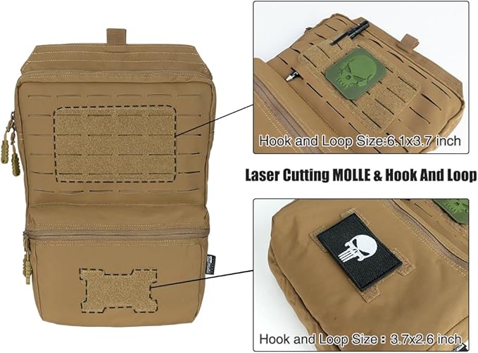 Tactical MOLLE Hydration Pack for 2L Hydration Water Bladder Hydration Bag 500D Nylon