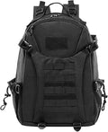Men's Lightweight Oxford Cloth Backpack Tactical Rucksack Large Capacity Travel Daypack for Outdoor Hiking Camping (Black)