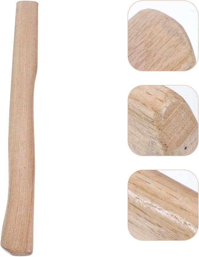 Angoily Camping 1 Set Handle Replacement Wooden Handle Woodworking Hatchet with Wedges Hammer Grip Hatchet Accessory 50cm Camping