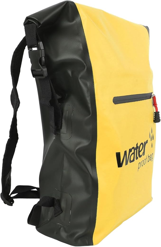 25L Water Dry Bag Wet Dry Separation Hiking Backpack Outdoor Hiking Backpack with Shoulder Strap for Outdoors Activities (Yellow)