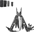 Multitool 24-in-1 Full-Size Lightweight EDC Multi-Purpose Pliers Damascus Steel Main Blade Outdoor Gear Camping Knives &amp Tools Gifts for Guys Gifts for Hunters Men who have Everything (Bla