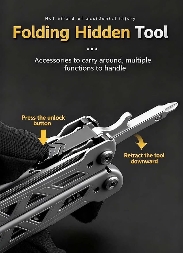 17-in-1 Multi-Tool Multi-Functional EDC Tool Stainless Steel Multi-Tool Pliers Men's Gift Wilderness Survival and Camping Gear Hunting and Hikingmulti tool knife