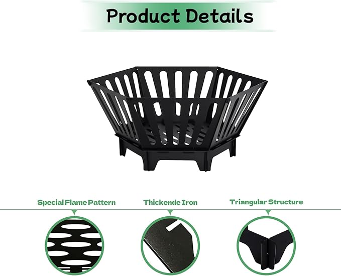 22.5 inch Portable Fire Pit Outdoor Plug Fire Pit with Storage Bag Suitable for Camping Picnic Backyard Garden Bonfires and Outdoor Wood Burning