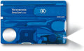 Victorinox Swiss Card Lite Swiss Made Pocket Tool 13 Functions LED Magnifier Blue Transparent