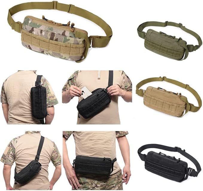 Outdoor Tactical Bag Assault Combat Waistpack Camouflage Tactical Molle Waist Pack - Tan