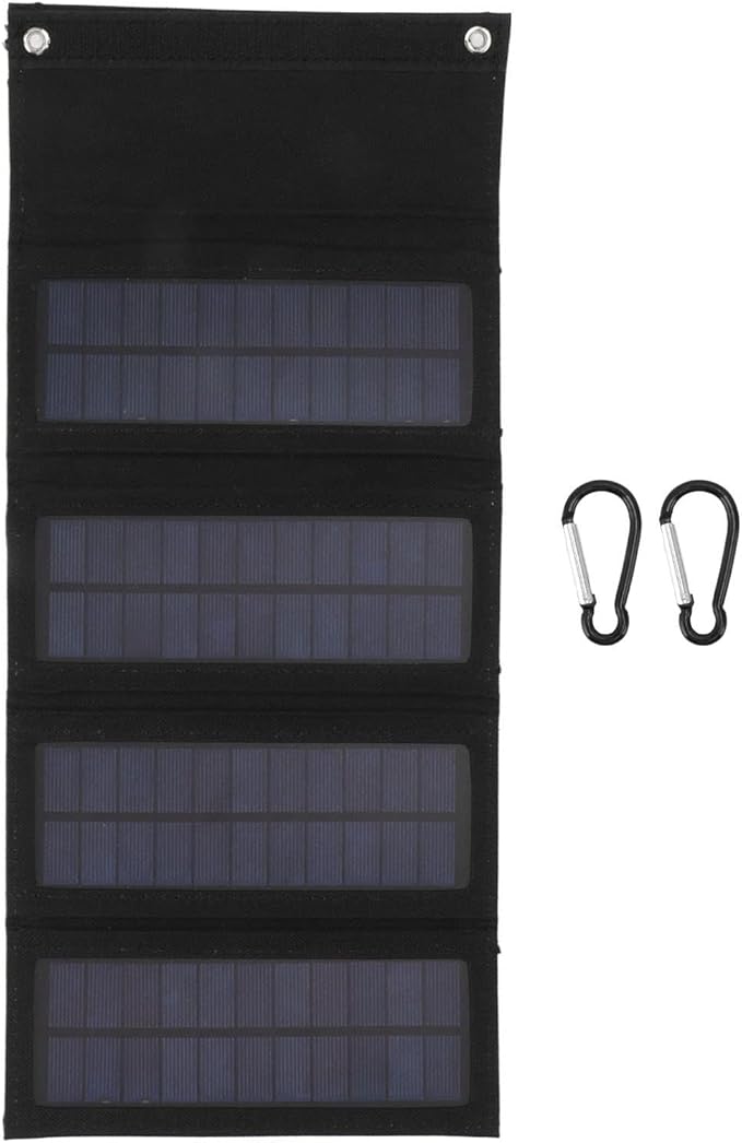 Solar Panel Kit Portable Solar Panel 40W Output Efficiency High Conversion Efficiency Foldable Solar Panel Portable Solar Panels for Hiking for Backpacking (Black)