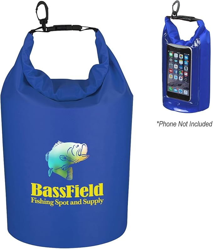 Waterproof Dry Bag With Window Customize Text Name or Personalized Image $5.97 Each - Sold in Pack of 50 - Royal Blue