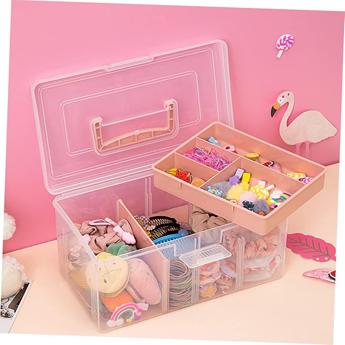 STOBAZA Storage Organizer Box Student Desk Organizer Large Capacity Lid Storage for Cotton Pads Hairpins Lipstick