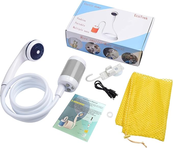 Portable Shower USB Shower Pump Rechargeable Battery Outdoor Shower for Trave Camping Camp Suitable Electric showerhead for Hiking Campsites