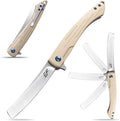 Eafengrow EF944 EDC Folding Knife D2 Steel Blade G10 Handle Reliable Locking Ball Bearing Flipper Knifes for Camping Survival Hiking (Desert)
