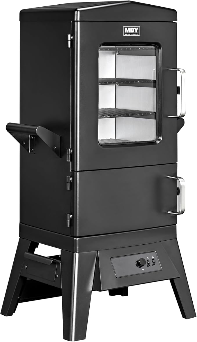 Digital Electric Smoker with Cover LED Display Build in Meat Probe Large Capacity BBQ Smokers 4 Racks Smoke More with 633 sq in Cooking Area