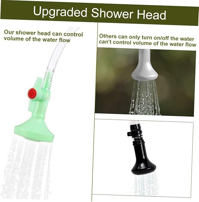DECHOUS Portable Solar Shower Bag Outdoor Camping Water Storage with Shower Nozzle for Hiking Beach Swimming and Traveling Olive Green