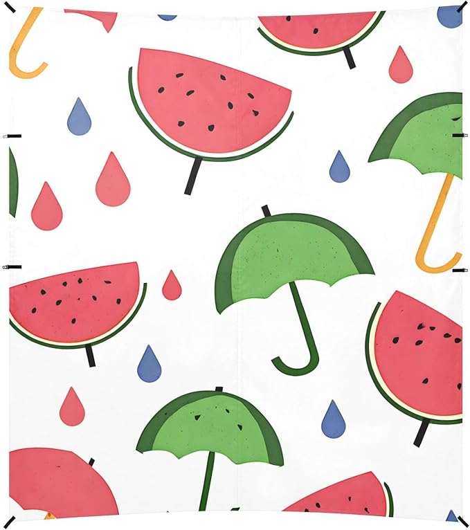 ALAZA Watermelon Umbrella Pattern Beach Tent Sun Shelter Portable Canopy Sunshade for Outdoor Camping Picnics Backyard Fun 10x9 ft