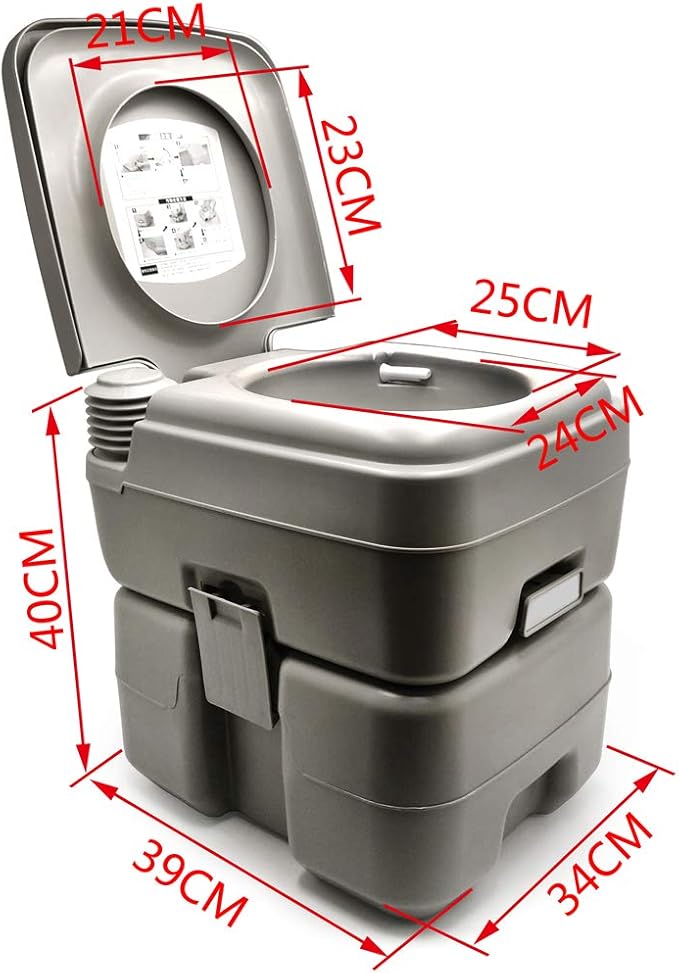 SMT- 5 Gallon 20L Portable Toilet Flush Travel Camping Outdoor/Indoor Potty Commode
