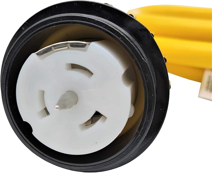 Parkworld 62176 Shore Power Adapter Generator 30A L14-30P Male to Marine 50A SS2-50R Female with Locking Ring (20FT)