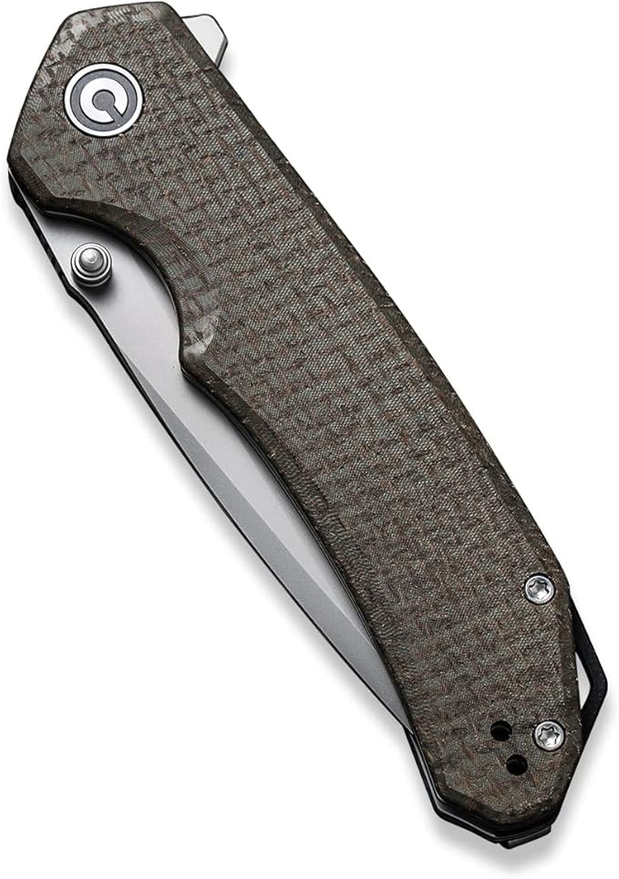 CIVIVI Brazen Pocket Knife3.5-Inch Folding Knife Tanto D2 BladeMicarta Outdoor Camping Hiking Knife with Thumb Studs and Flipper OpenerUnique Tool Gift for EDC Men Women C2023F