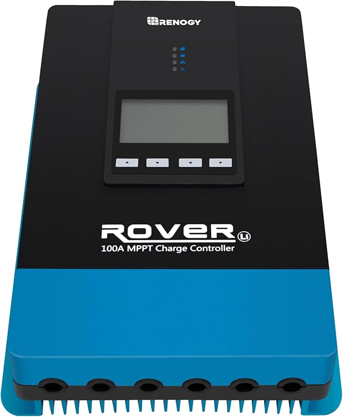 Rover 100A MPPT Solar Charge Controller - DC Input Solar Controller for RV/Marine Auto-Detect 12V/24V/36V/48V LCD Display Solar Regulator fit for Gel Sealed Flooded and Lithium Battery