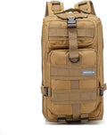 30L Comfortable Durable Military Tactical Backpack w/USA Flag Patch MOLLE Hiking Camping Travel Bag(khaki)